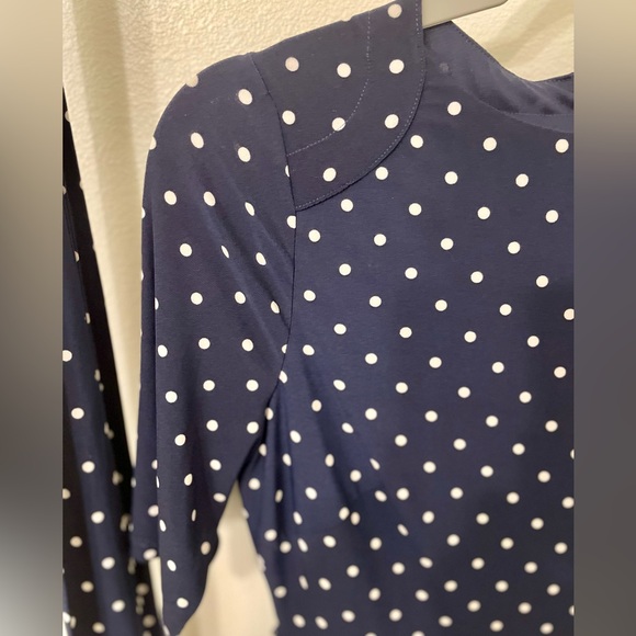 Anne Klein Polka Dot Midi Dress - Size 4 - Navy and White - New Without Tags - Picture 6 of 10